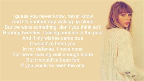 the 1 taylor swift lyrics.